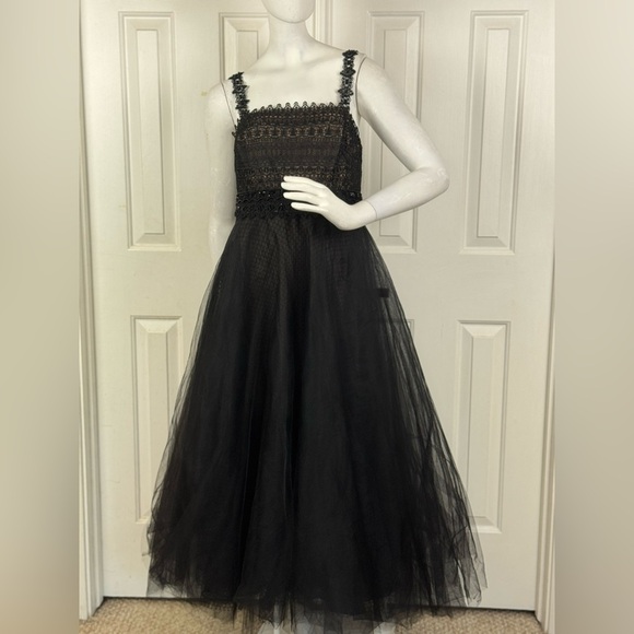Marchesa Notte Elegant Black Tulle Dress size 10 - Picture 13 of 17